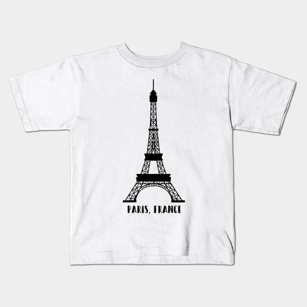 Paris, France Eiffel Tower Kids T-Shirt by gorff